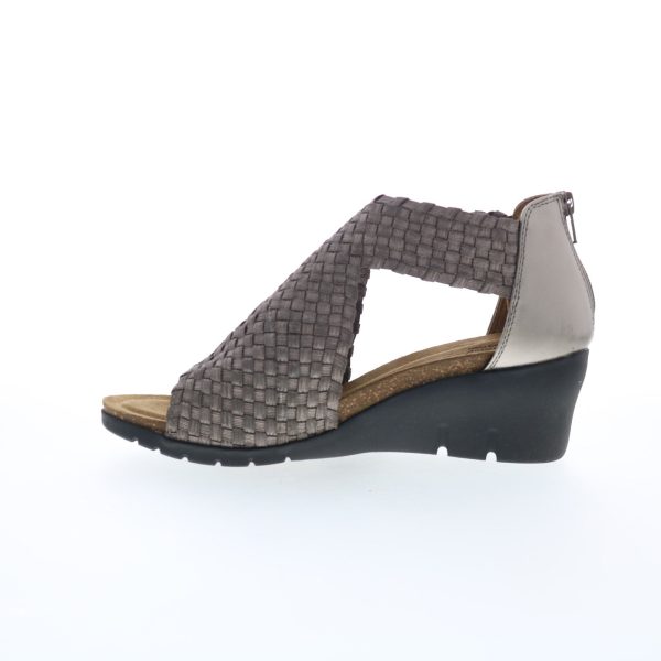 Comfortiva Alesha CT0030208 Womens Gray Wide Mesh Wedges Sandals Shoes For Discount - Image 3
