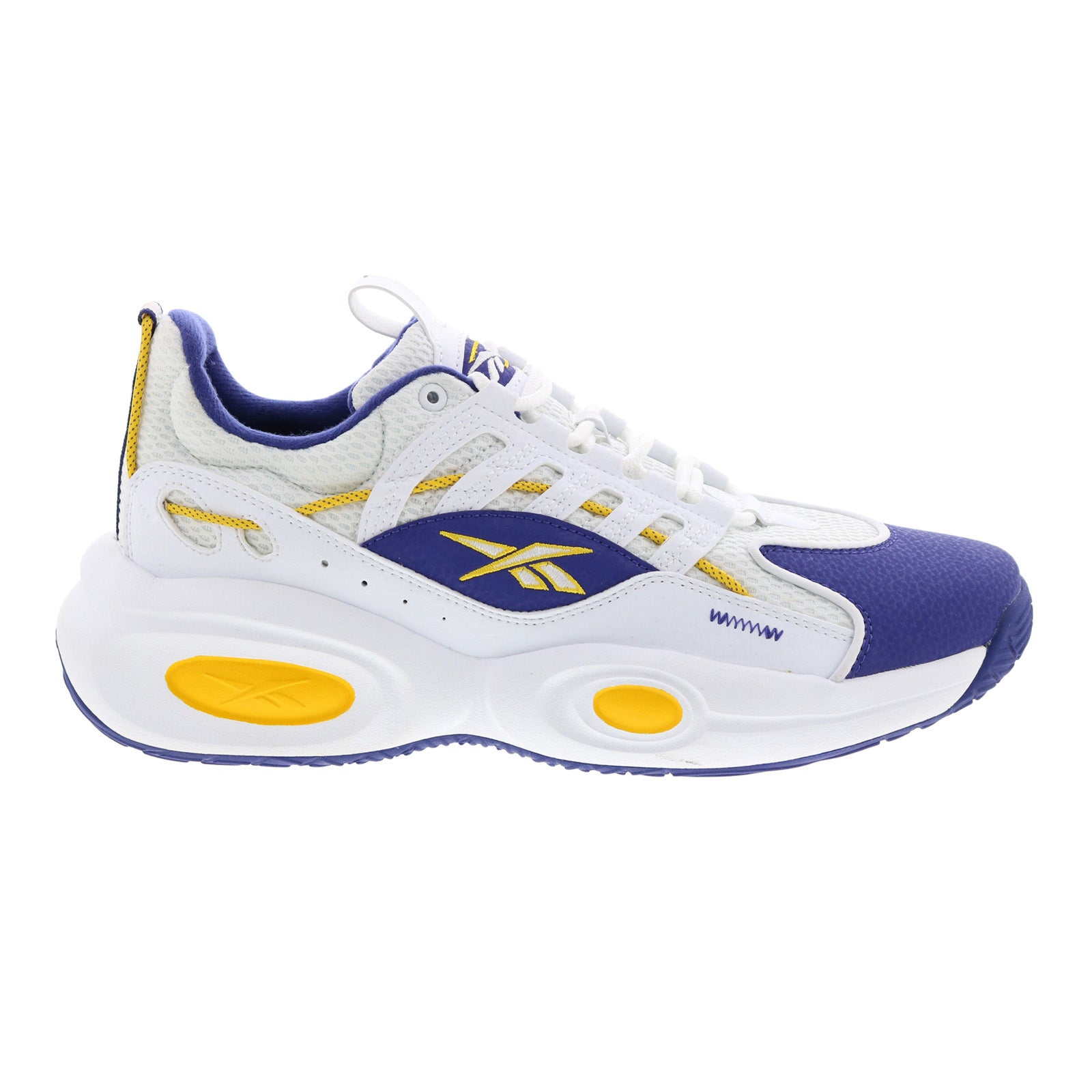 Reebok Solution Mid Mens White Leather Lace Up Athletic Basketball Shoes Sale