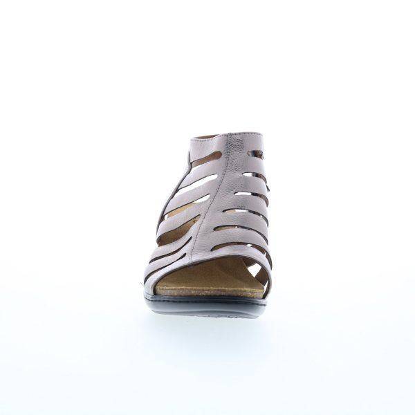 Comfortiva Viona CT0021508 Womens Silver Leather Zipper Heeled Sandals Shoes For Sale - Image 2