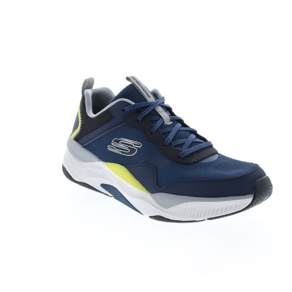 Skechers Mira 232373 Mens Blue Leather Lace Up Lifestyle Sneakers Shoes Online Hot Sale - Image 2