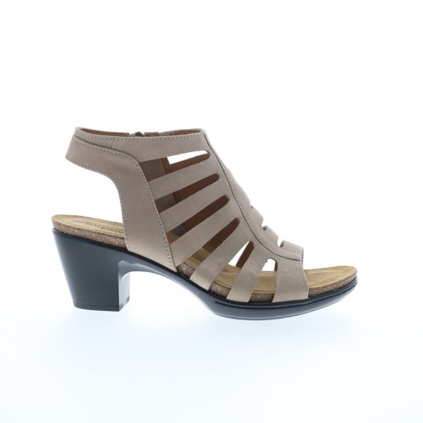 Comfortiva Viona CT0021538 Womens Gray Wide Nubuck Heeled Sandals Shoes For Sale