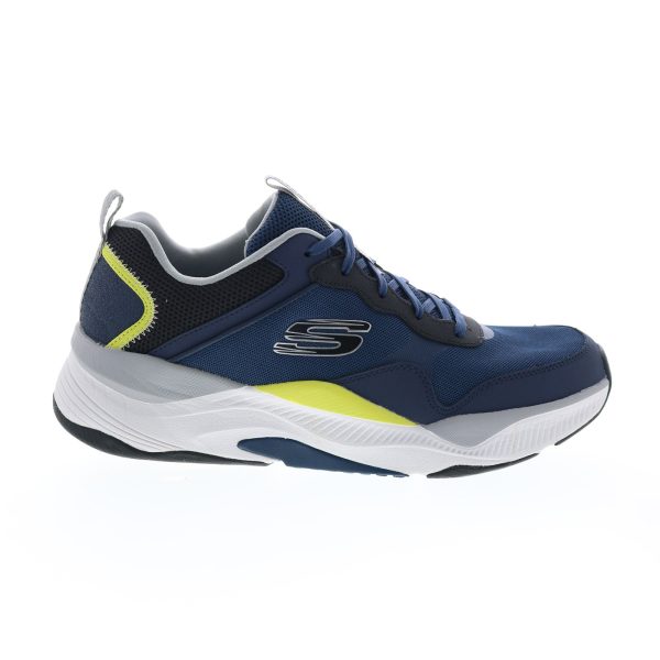Skechers Mira 232373 Mens Blue Leather Lace Up Lifestyle Sneakers Shoes Online Hot Sale