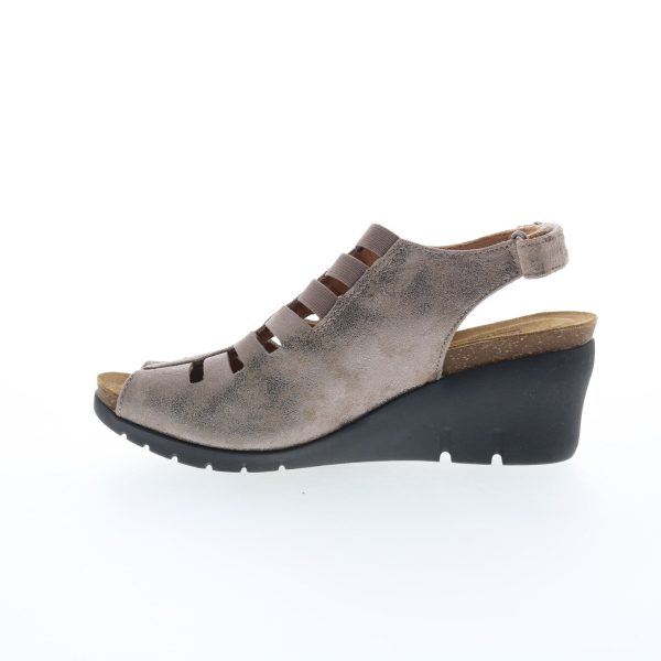 Comfortiva Alana CT0036190 Womens Gray Suede Strap Wedges Sandals Shoes Cheap - Image 3