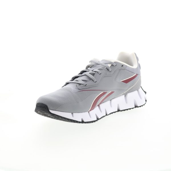 Reebok Zig Dynamica 4 Mens Gray Canvas Lace Up Lifestyle Sneakers Shoes For Sale - Image 4