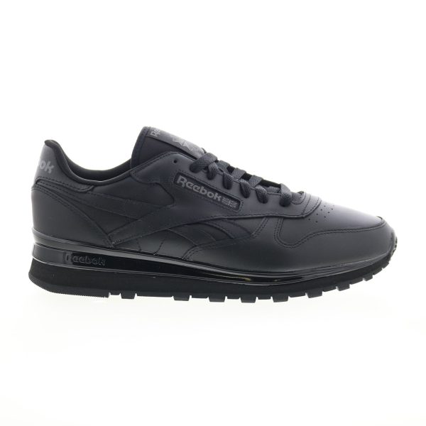 Reebok Classic Leather Clip Mens Black Leather Lifestyle Sneakers Shoes For Discount