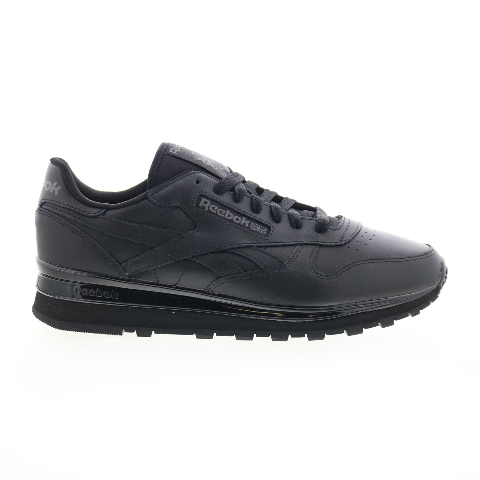 Reebok Classic Leather Clip Mens Black Leather Lifestyle Sneakers Shoes For Discount