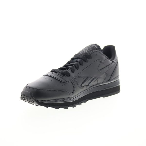 Reebok Classic Leather Clip Mens Black Leather Lifestyle Sneakers Shoes For Discount - Image 4