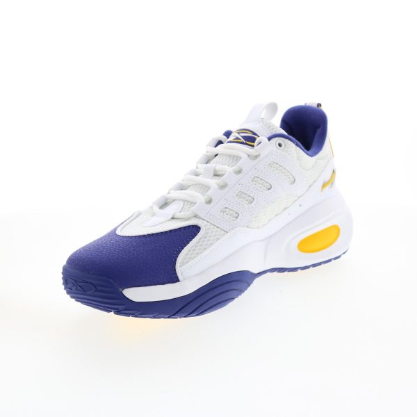 Reebok Solution Mid Mens White Leather Lace Up Athletic Basketball Shoes Sale - Image 4