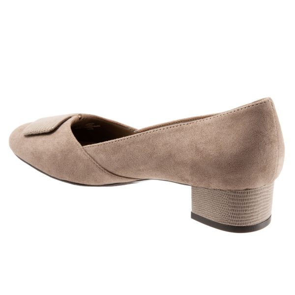Trotters Delse T1852-135 Womens Brown Wide Suede Slip On Pumps Heels Shoes Discount - Image 5