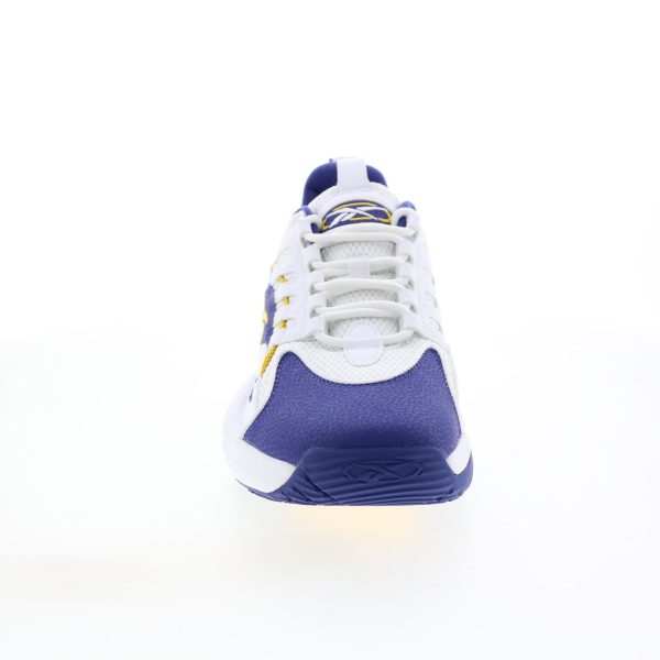 Reebok Solution Mid Mens White Leather Lace Up Athletic Basketball Shoes Sale - Image 3