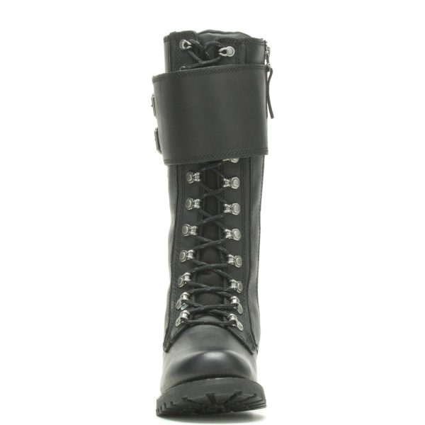 Harley-Davidson Grimes 12  Lace D87205 Womens Black Leather Motorcycle Boots Cheap - Image 4