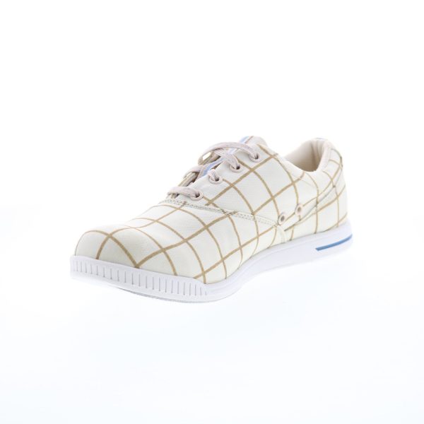 Dexter Kerrie DW0000635 Womens Beige Canvas Lace Up Athletic Bowling Shoes For Cheap - Image 4