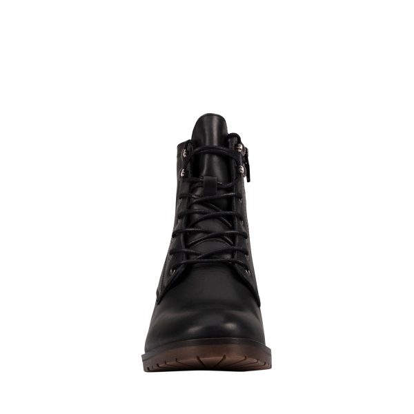 Clarks Mila Lace 26151658 Womens Black Leather Lace Up Ankle & Booties Boots Sale - Image 3