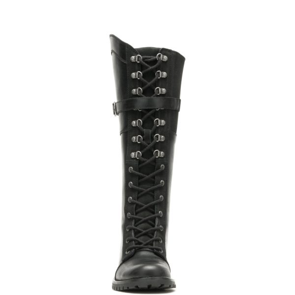 Harley-Davidson Bradner Lace D87261 Womens Black Leather Motorcycle Boots For Cheap - Image 4
