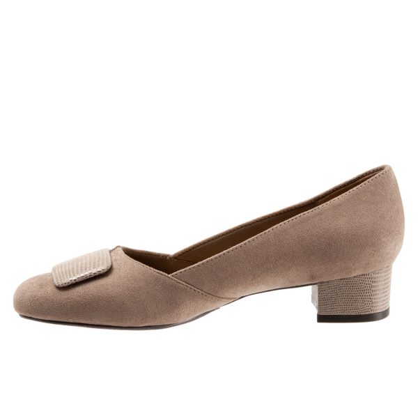 Trotters Delse T1852-135 Womens Brown Wide Suede Slip On Pumps Heels Shoes Discount - Image 4