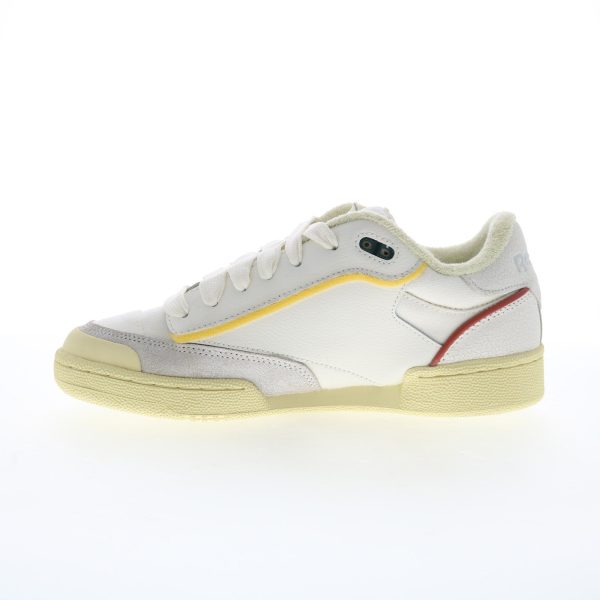 Reebok Club C Bulc Mens Beige Leather Lace Up Lifestyle Sneakers Shoes For Cheap - Image 5