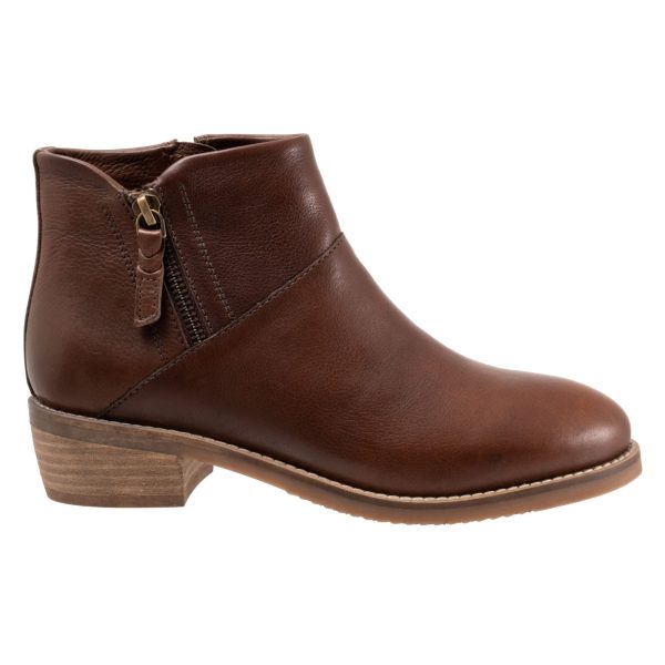 Softwalk Roselle S2256-200 Womens Brown Leather Zipper Ankle & Booties Boots Hot on Sale