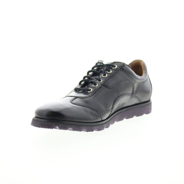 Robert Zur Rally Poggio Mens Black Leather Lace Up Lifestyle Sneakers Shoes For Discount - Image 4