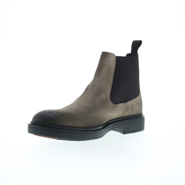 Bruno Magli Paris MB2PARO1 Mens Gray Suede Slip On Chelsea Boots Fashion - Image 4