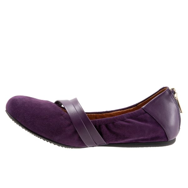 Softwalk Sierra S1962-720 Womens Purple Leather Mary Jane Flats Shoes Fashion - Image 4