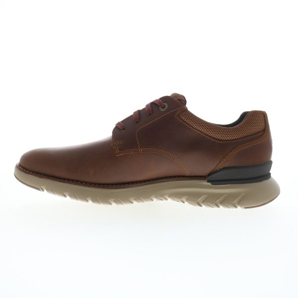 Rockport Total Motion Sport Plain Toe Oxford Mens Brown Wide Oxfords Shoes For Sale - Image 3