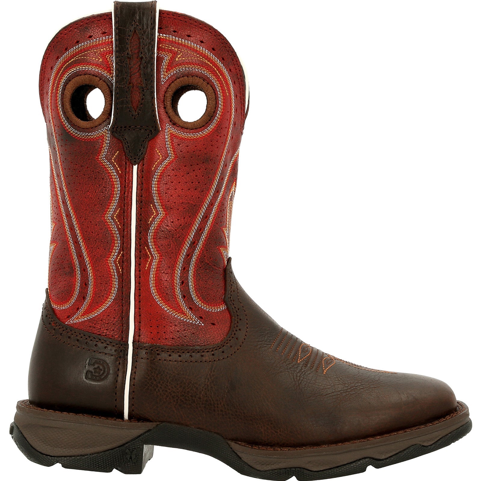 Durango Lady Rebel DRD0408 Womens Brown Leather Slip On Cowboy Western Boots For Sale