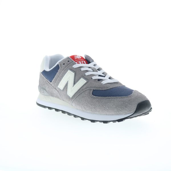 New Balance 574 U574GWH Mens Gray Suede Lace Up Lifestyle Sneakers Shoes For Sale - Image 2