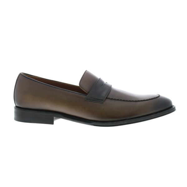 Bruno Magli Arezzo BM3AREC8 Mens Brown Loafers & Slip Ons Penny Shoes on Sale