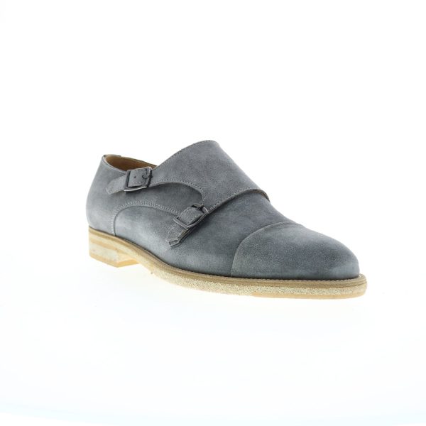 Bruno Magli Maurizio BM2MAUF1 Mens Gray Oxfords & Lace Ups Monk Strap Shoes Cheap - Image 2
