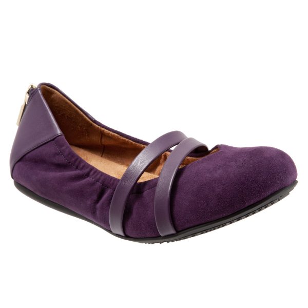 Softwalk Sierra S1962-720 Womens Purple Leather Mary Jane Flats Shoes Fashion - Image 2