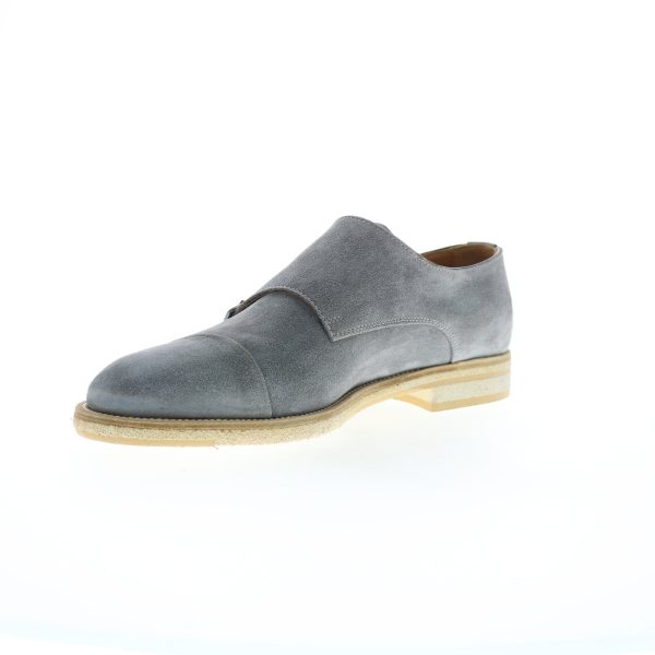 Bruno Magli Maurizio BM2MAUF1 Mens Gray Oxfords & Lace Ups Monk Strap Shoes Cheap - Image 4