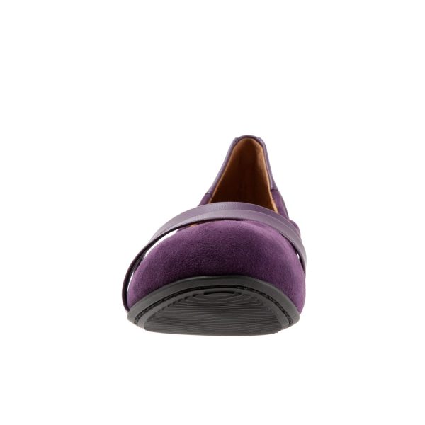 Softwalk Sierra S1962-720 Womens Purple Leather Mary Jane Flats Shoes Fashion - Image 3