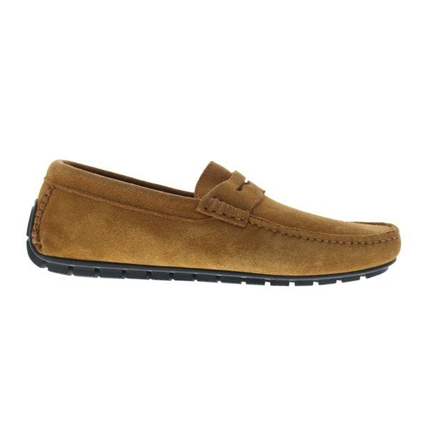 Bruno Magli Xane BM3XNEB1 Mens Brown Suede Loafers & Slip Ons Moccasin Shoes Supply