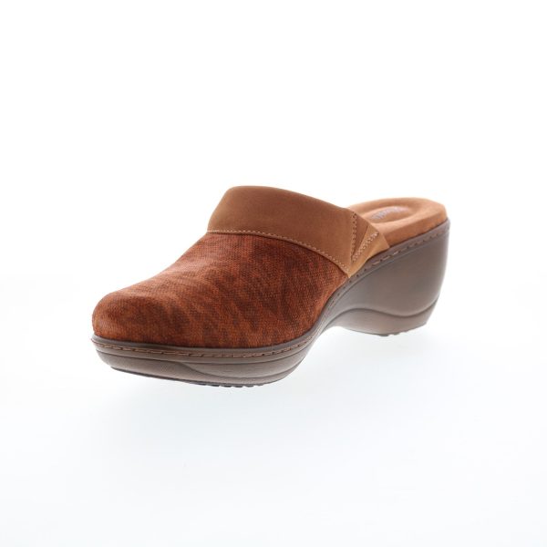 Softwalk Murietta S6015-954 Womens Brown Suede Slip On Clog Flats Shoes Supply - Image 4