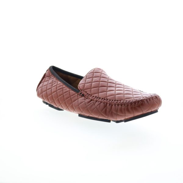 Robert Zur Quinn Mens Brown Leather Loafers & Slip Ons Moccasin Shoes For Cheap - Image 2