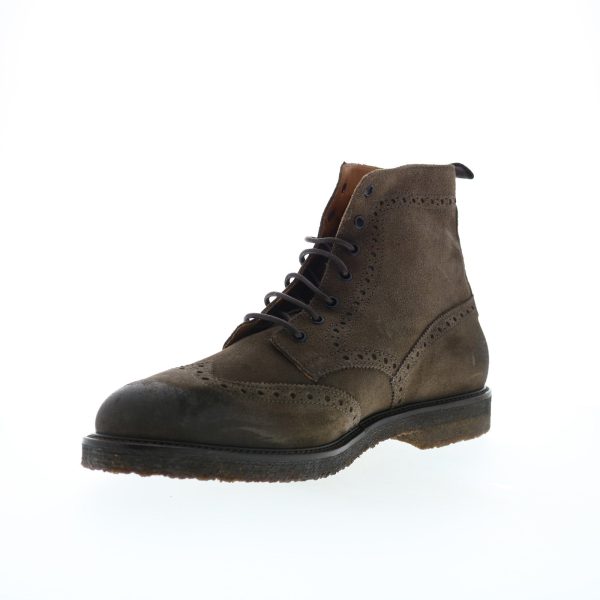 Bruno Magli Gleason BM1GLNO1 Mens Brown Suede Lace Up Casual Dress Boots For Sale - Image 4