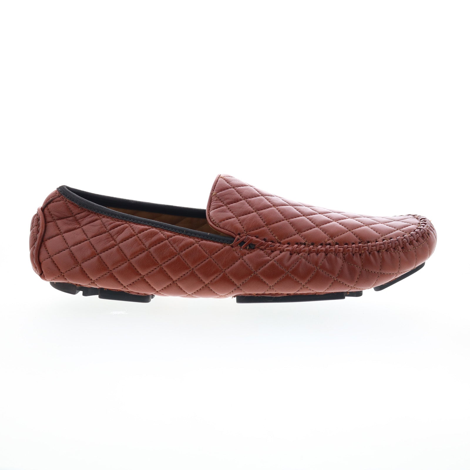 Robert Zur Quinn Mens Brown Leather Loafers & Slip Ons Moccasin Shoes For Cheap