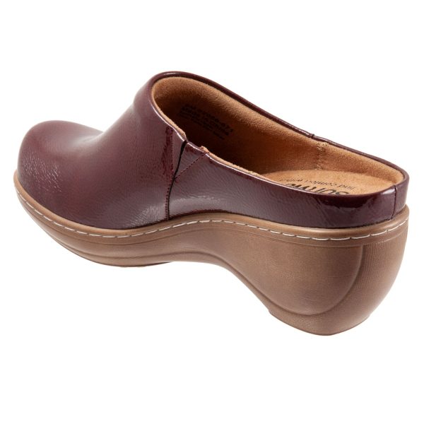 Softwalk Madison S2056-671 Womens Burgundy Leather Slip On Clog Flats Shoes Fashion - Image 5