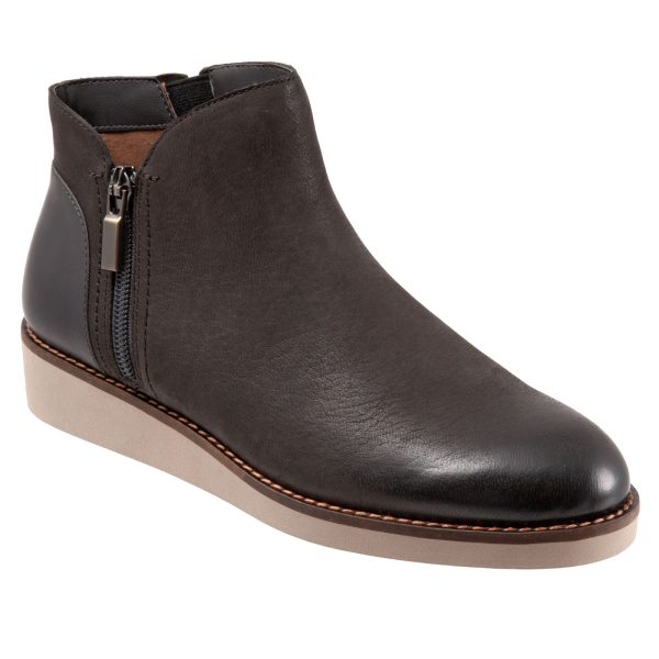 Softwalk Wesley S1963-049 Womens Brown Narrow Leather Ankle & Booties Boots For Cheap - Image 2