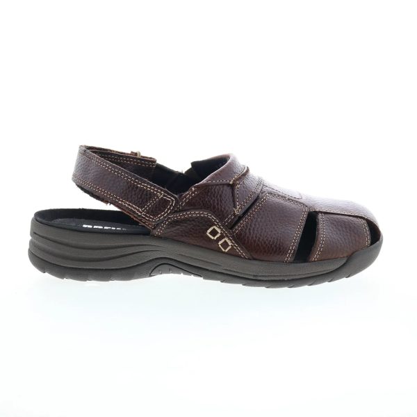 Drew Barcelona 47792-68 Mens Brown Leather Strap Sport Sandals Shoes on Sale