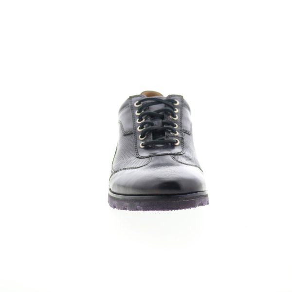 Robert Zur Rally Poggio Mens Black Leather Lace Up Lifestyle Sneakers Shoes For Discount - Image 3
