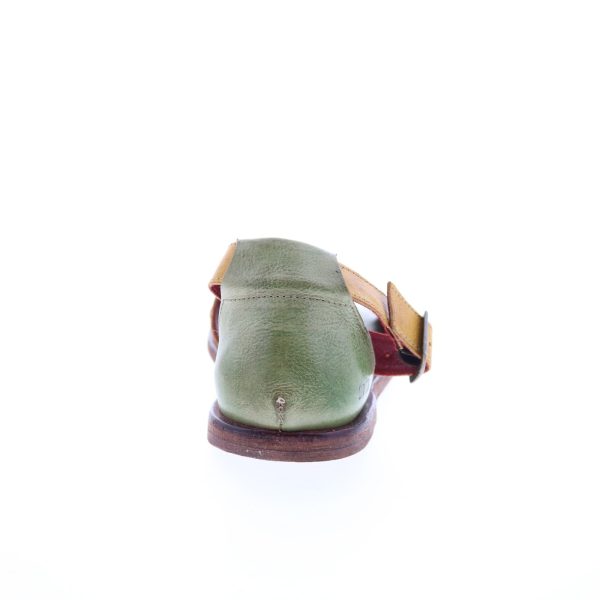 Bed Stu Lilia F373155 Womens Yellow Leather Hook & Loop Strap Sandals Shoes Hot on Sale - Image 4