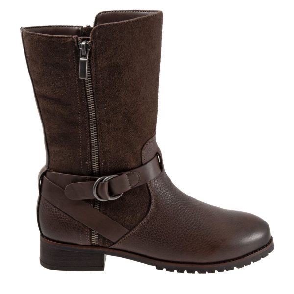 Softwalk Marlowe S1857-046 Womens Brown Narrow Leather Casual Dress Boots Supply