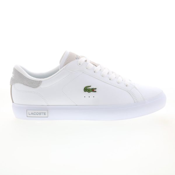 Lacoste Powercourt 124 2 SMA Mens White Leather Lifestyle Sneakers Shoes Fashion