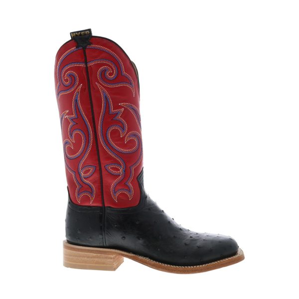 Hyer Jetmore 13  HM11009 Mens Black Ostrich Leather Western Cowboy Boots Discount
