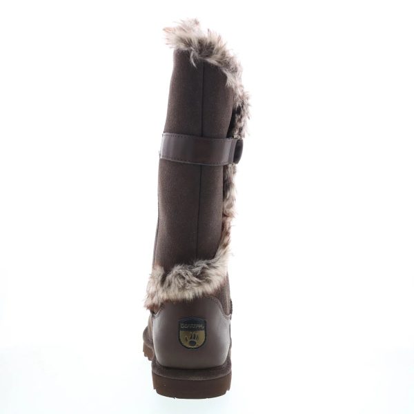 Bearpaw Sheilah 2139W-205 Womens Brown Suede Slip On Casual Dress Boots For Discount - Image 4