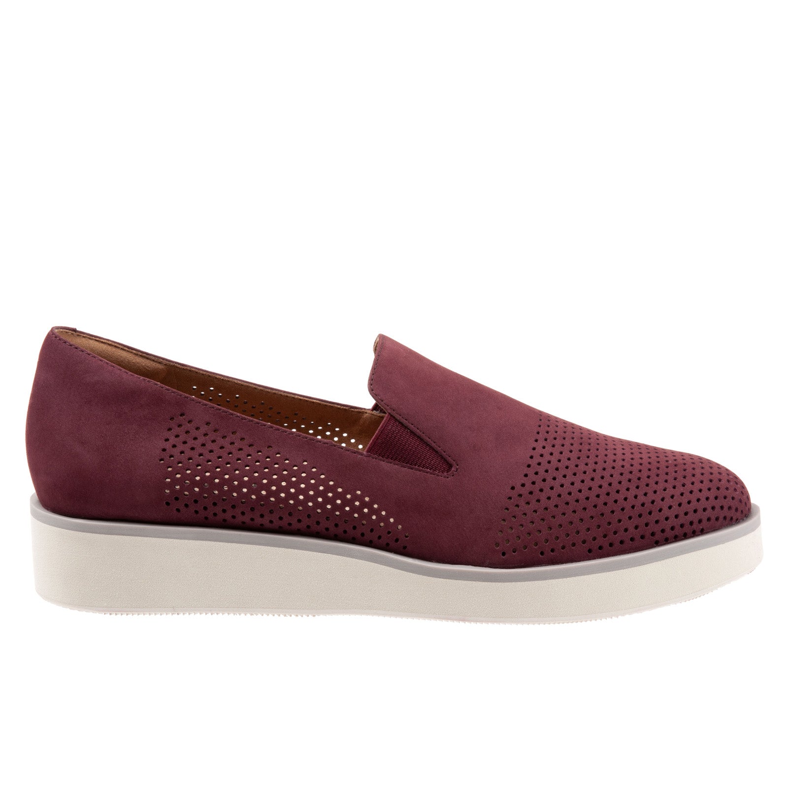 Softwalk Whistle S1810-606 Womens Burgundy Wide Leather Loafer Flats Shoes on Sale