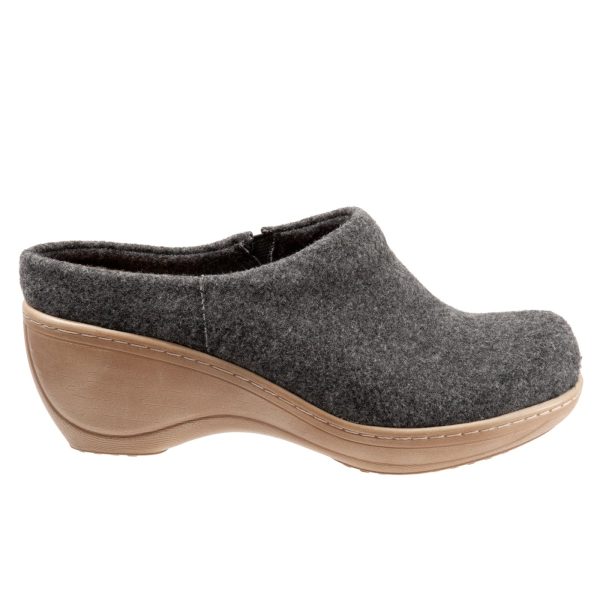 Softwalk Madison S2056-056 Womens Gray Leather Slip On Clog Sandals Shoes Online Sale