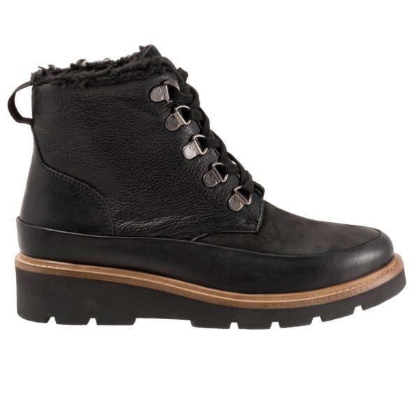 Softwalk Whitney S2261-001 Womens Black Leather Lace Up Casual Dress Boots For Discount
