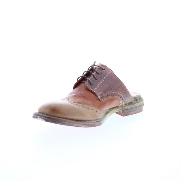 Bed Stu Matilda F346012 Womens Brown Leather Lace Up Mule Flats Shoes Online Sale - Image 4